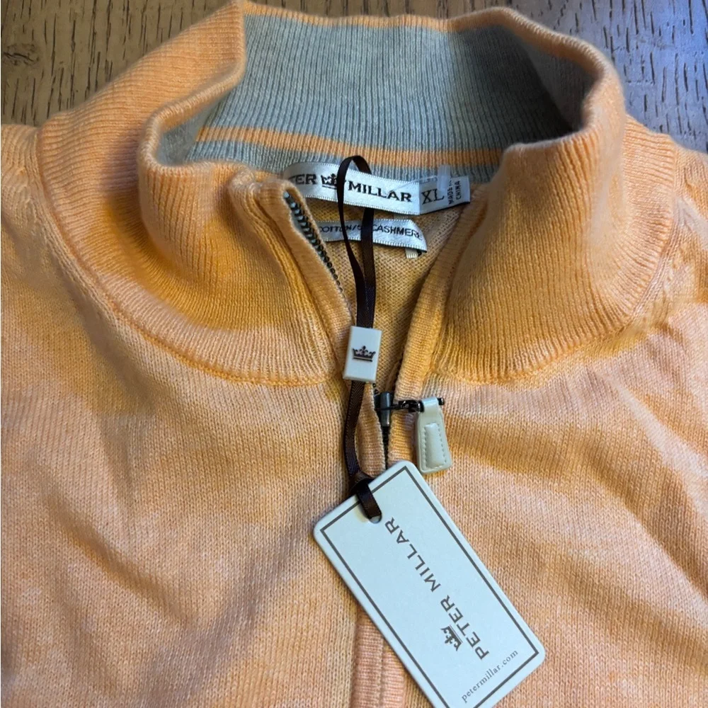 Peter Millar Peach Quarter-Zip Sweater Vest